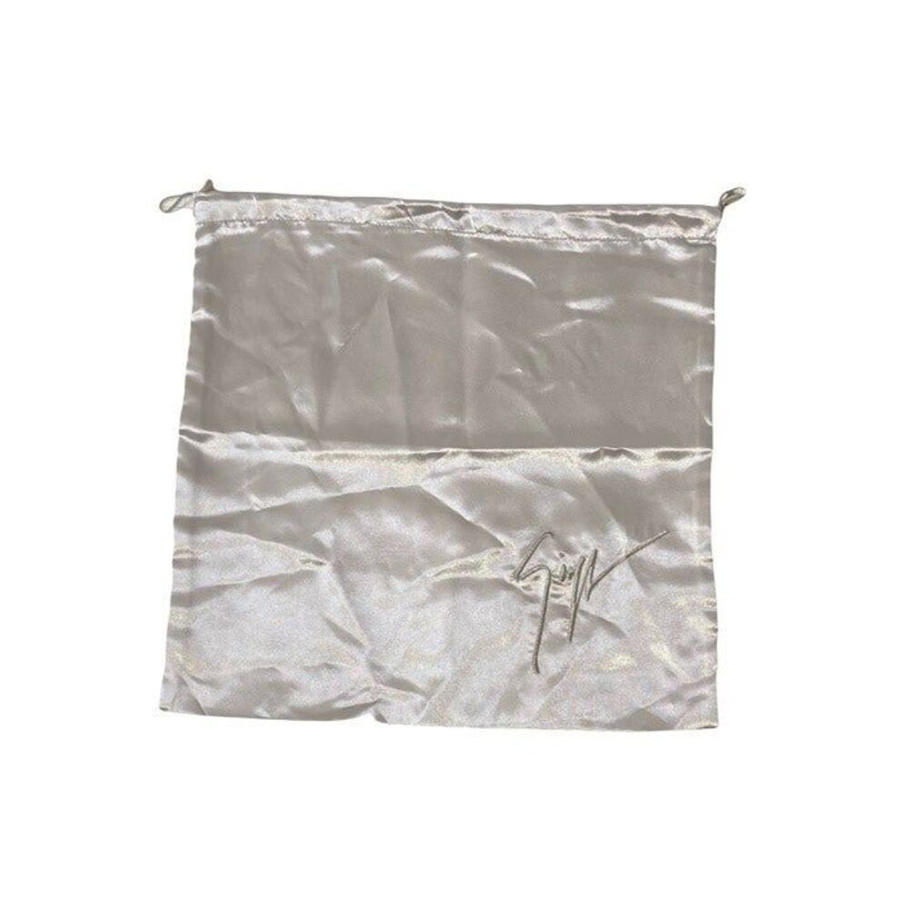 Giuseppe Zanotti Men's Glossy Silver Silk Drawstring Bag
